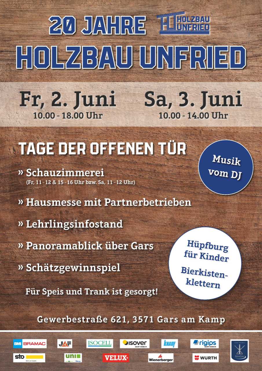 Einladung-20-Jahre_Holzbau-Unfried_Plakat